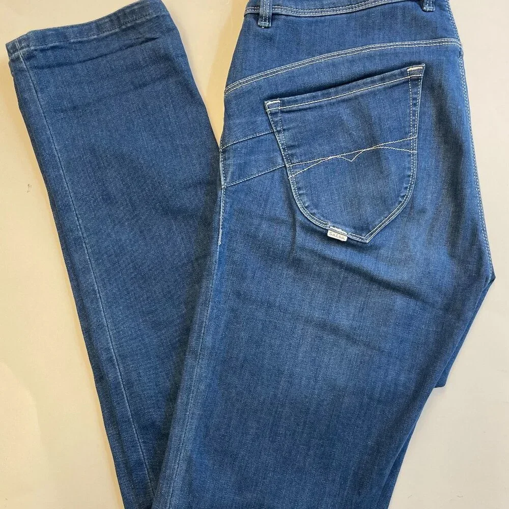 Salsa high waisted slim zip front denim jeans classic medium wash womens size 30 - Picture 2 of 11